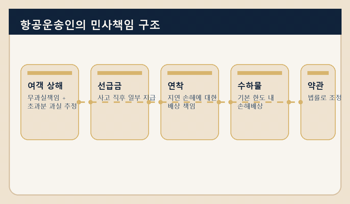 상법 항공운송편 핵심: 지연·상해·수하물 손해배상은 어떻게 정해질까 본문 삽화